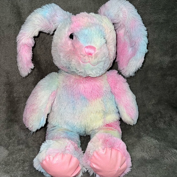 Build a Bear Workshop Pastel Swirl Pawlette Bunny Rabbit Limited Ed BABW - Picture 1 of 6